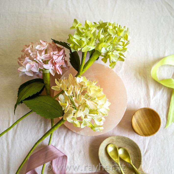 HORTENZIJE IZ KREP PAPIRJA