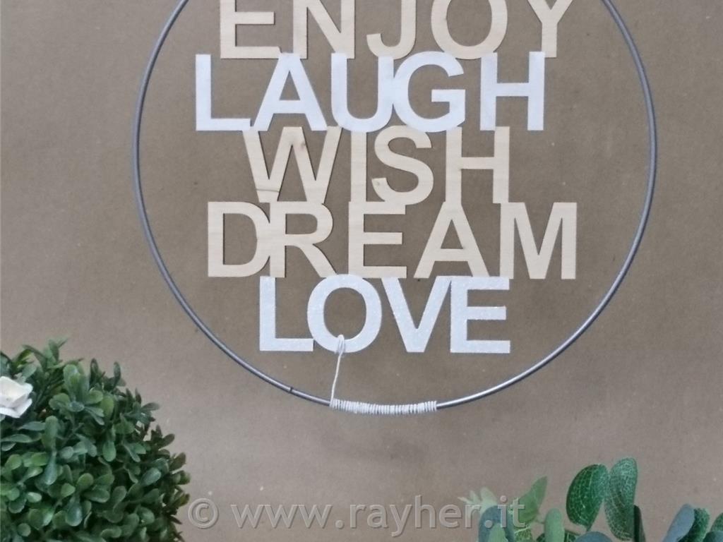 OBROČ Z LESENIM NAPISOM