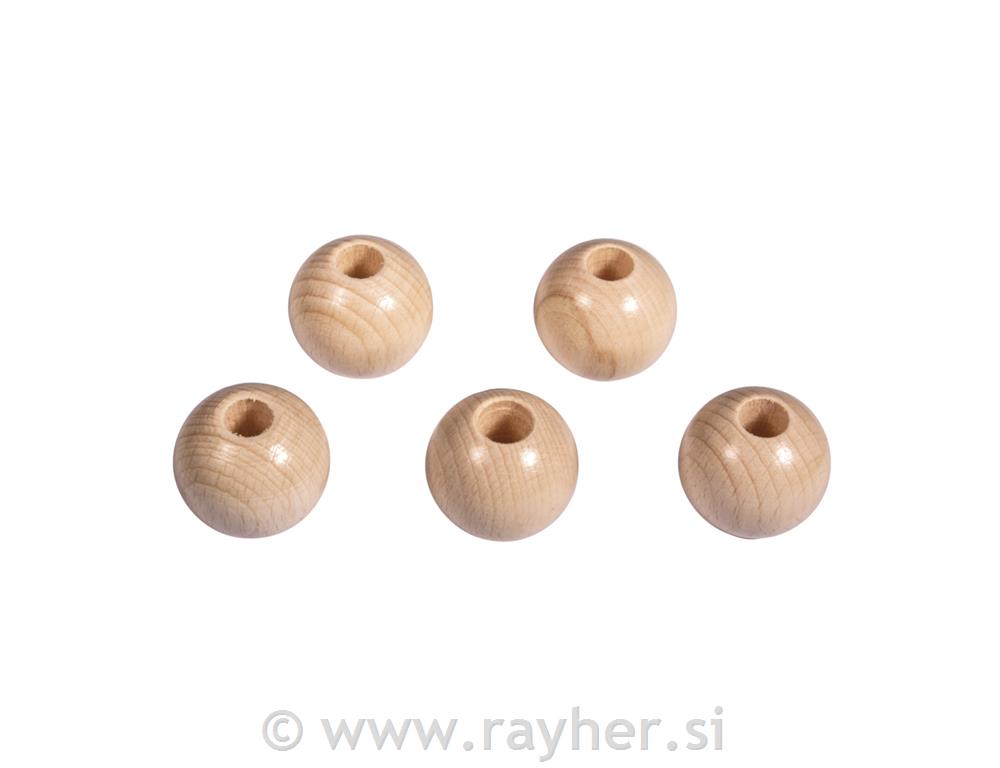 Perlina legno, lucide, 30 mm oforo 10 mm, sfusinaturale