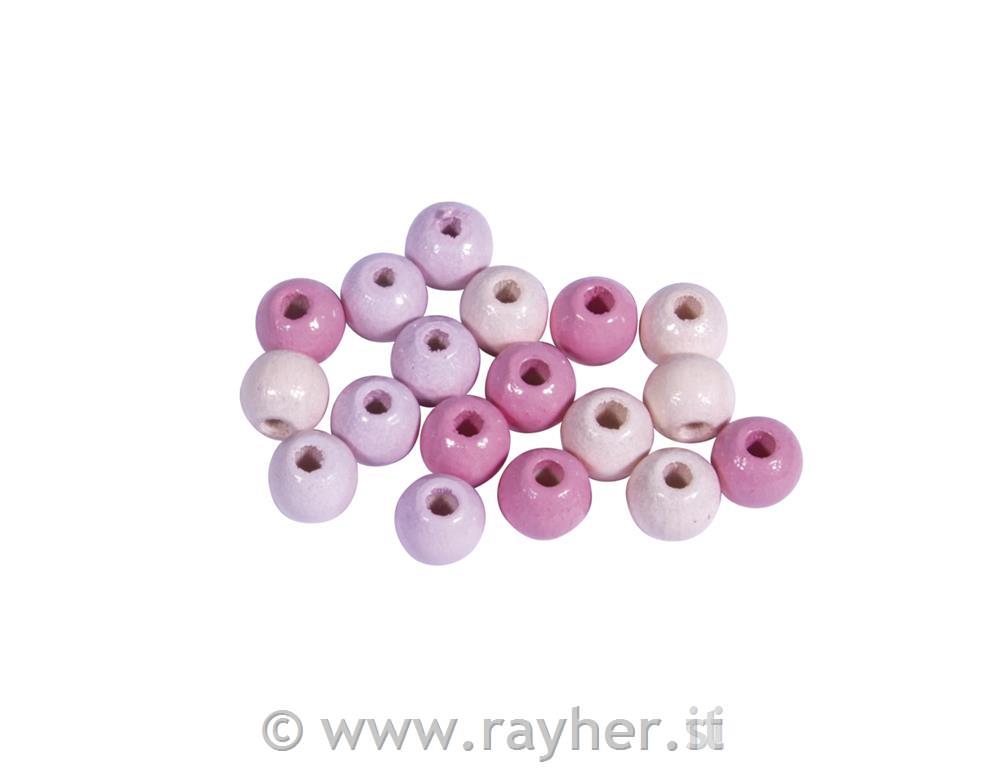 Lesene perle, FSC 100%, 6mm, pink, 116 kos