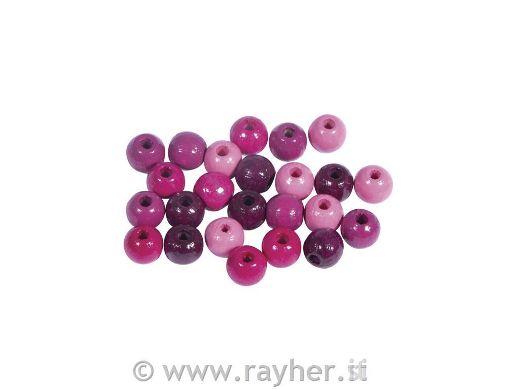 Misto perline di legno, 6mm tonalita bacche, lucide, bus.blis. 116pz