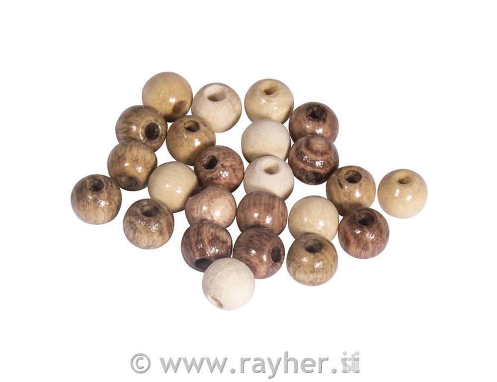 Misto perline di legno, 6mm tonalita naturale, lucide, bus.blis. 116pz