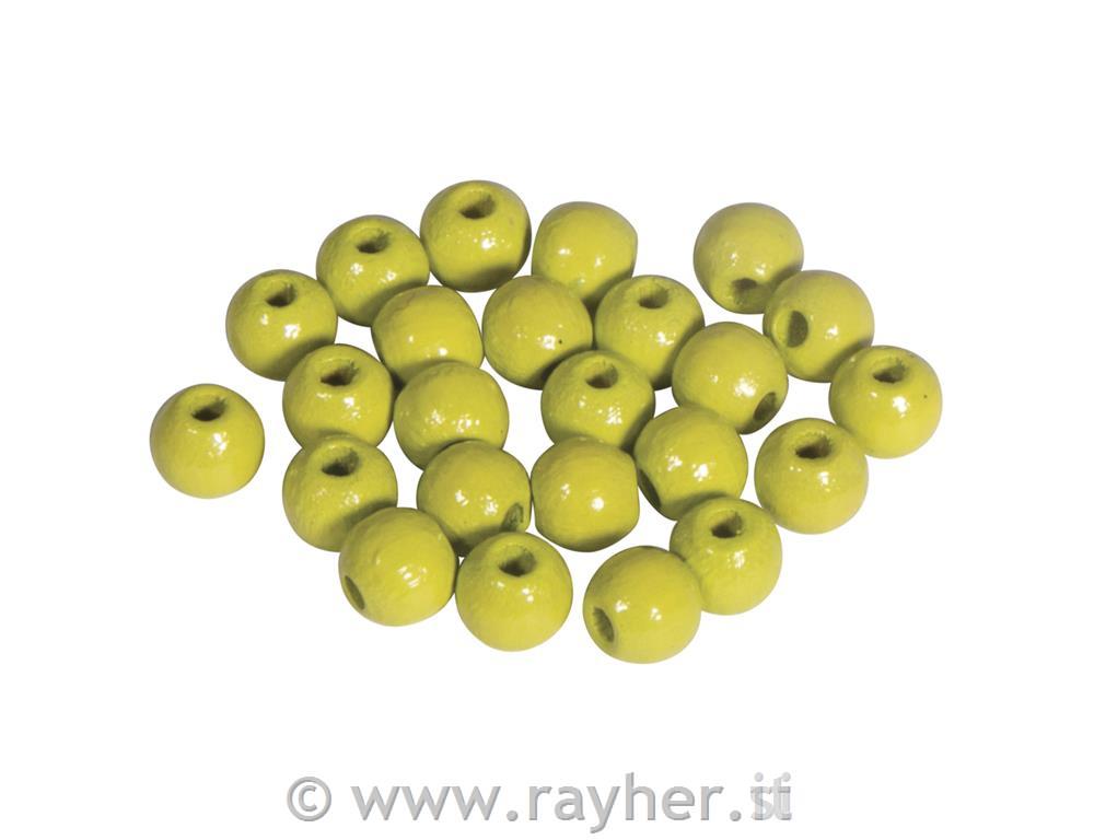 Perle legno lucidate, 6mm lemon, busta115pz