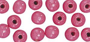 Perle lesene, pološčene, 6mm, pink, 115 kosov