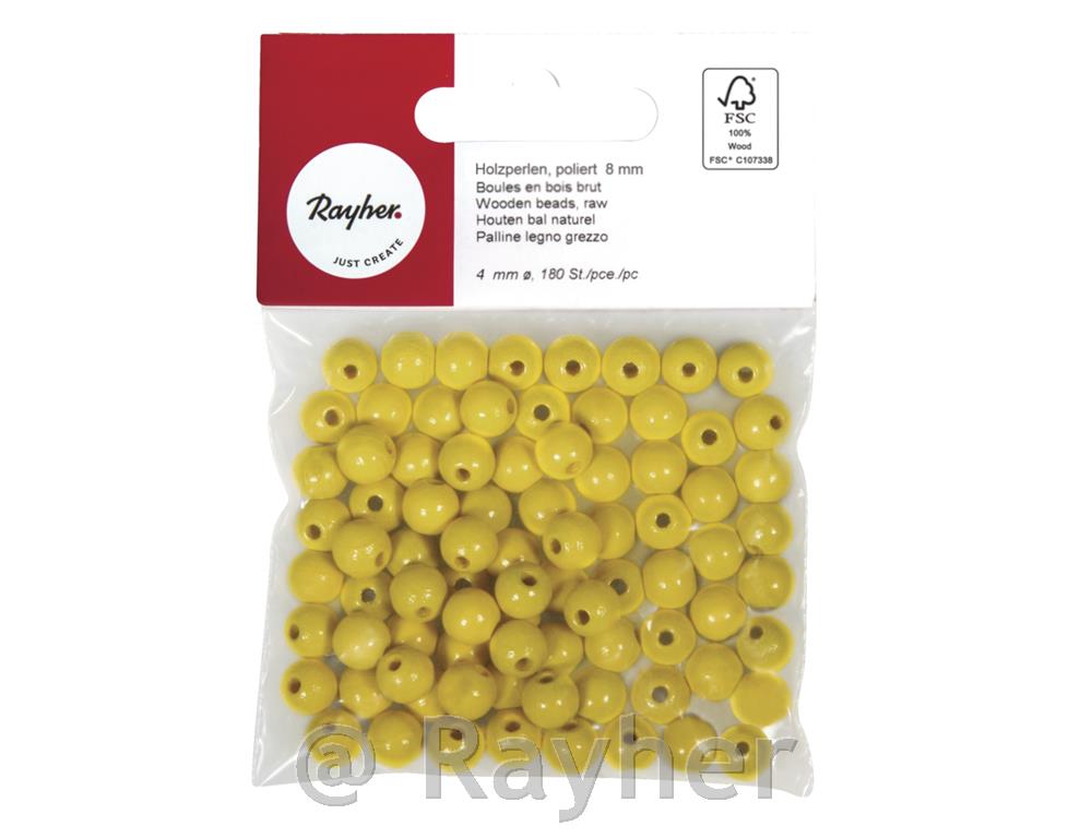 Wooden beads FSC 100%, polished, 8mm o,