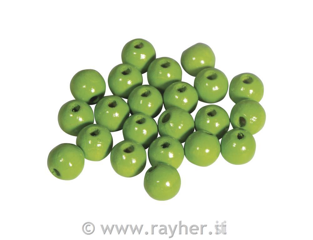 Perle lesene, pološčene, 8mm, jab.zelene, 82 kos