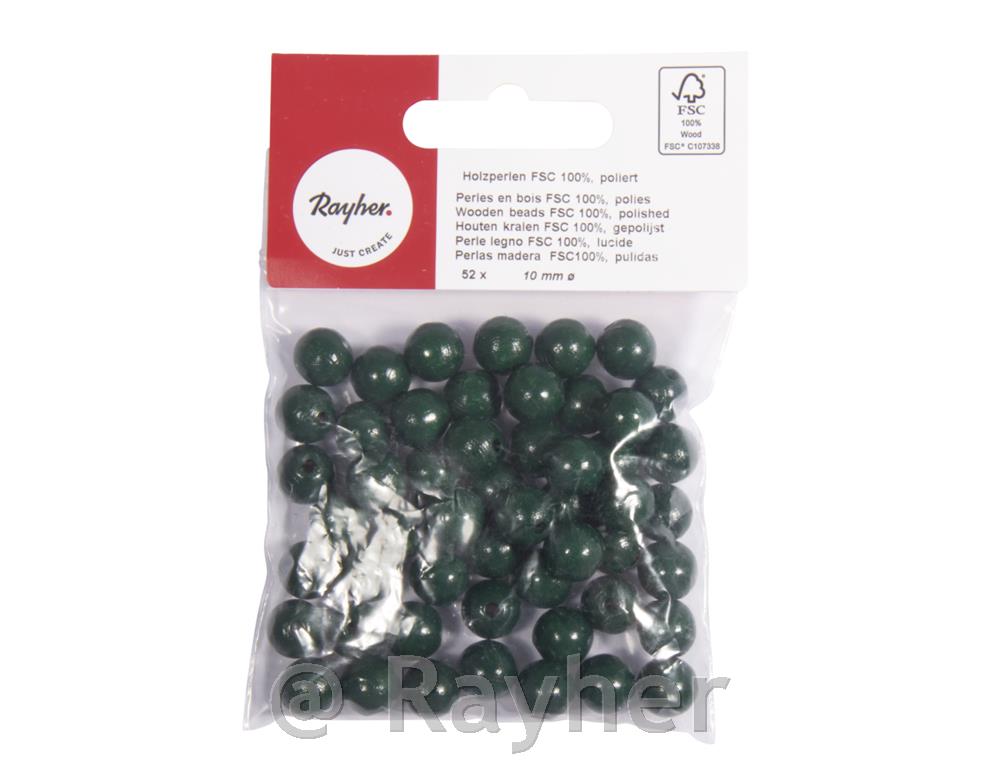 Wooden beads FSC 100%, polished, 10mm o,