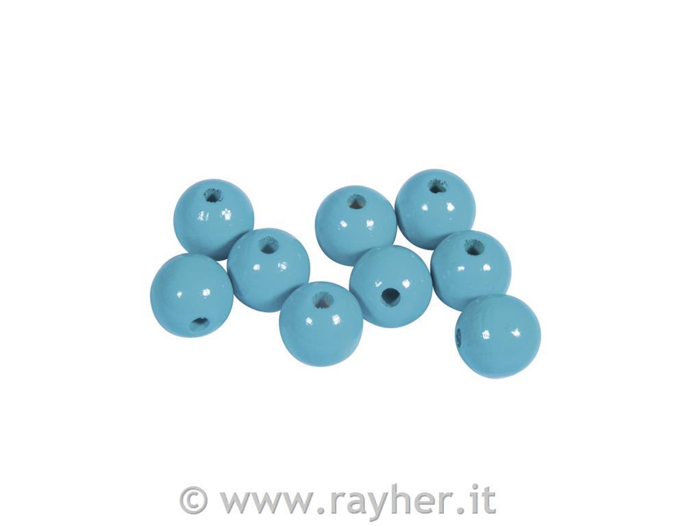 Perle lesene, pološčene, 12mm, turkizne, 32 kos