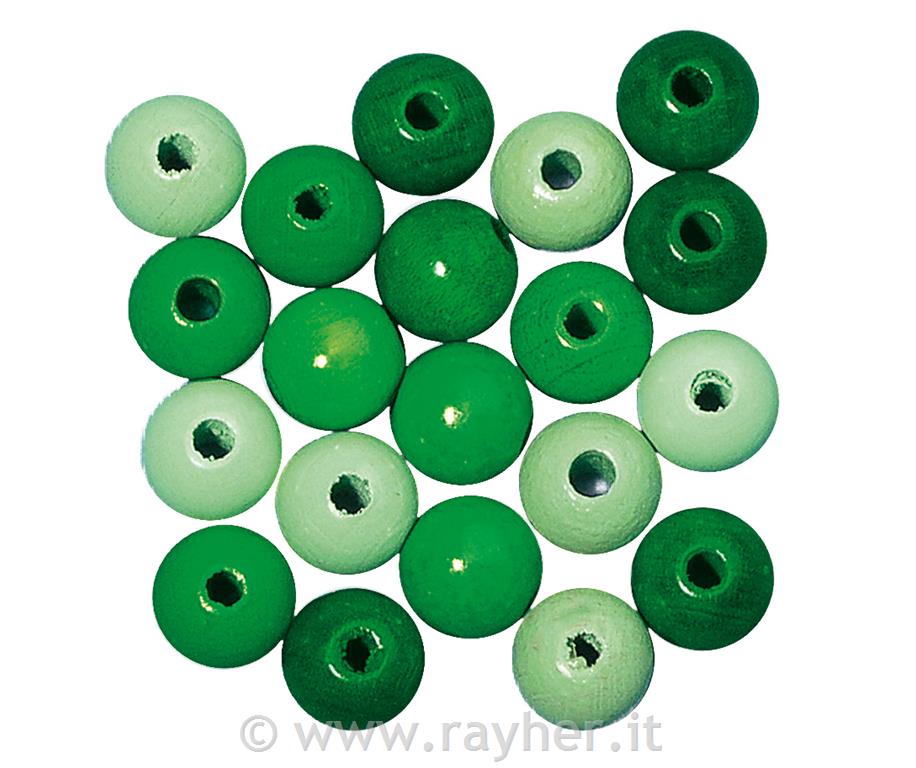 Wooden beads mix FSC 100%, 6mm o, green