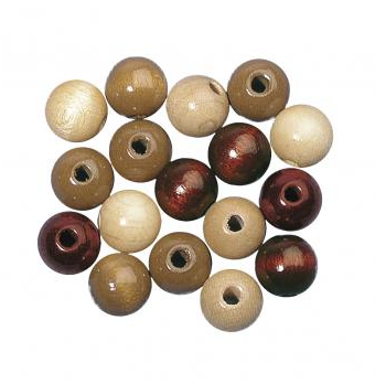 Wooden beads mix FSC 100%, 8mm o, brown