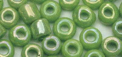 Perline vetro, 2,6 mm o, opache lustr.scatolina 17gverde chiaro