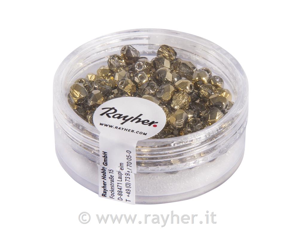 Perle steklene brušene, 4mm, zlate opak, 100 kos