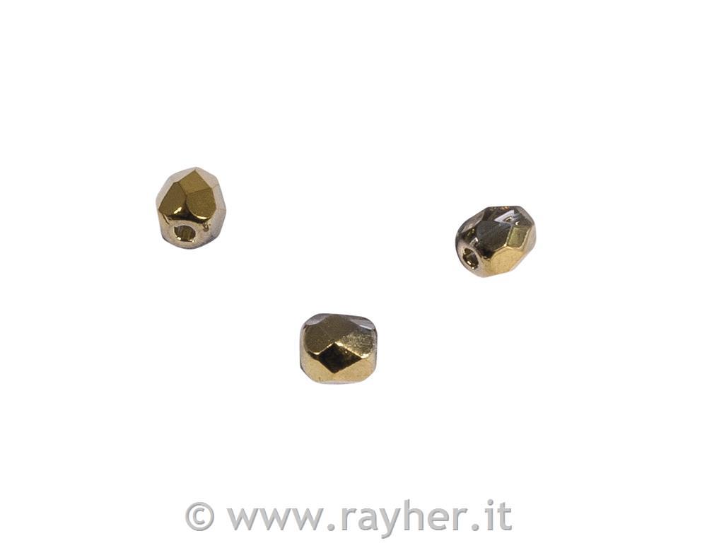 Perle steklene brušene, 4mm, zlate opak, 100 kos