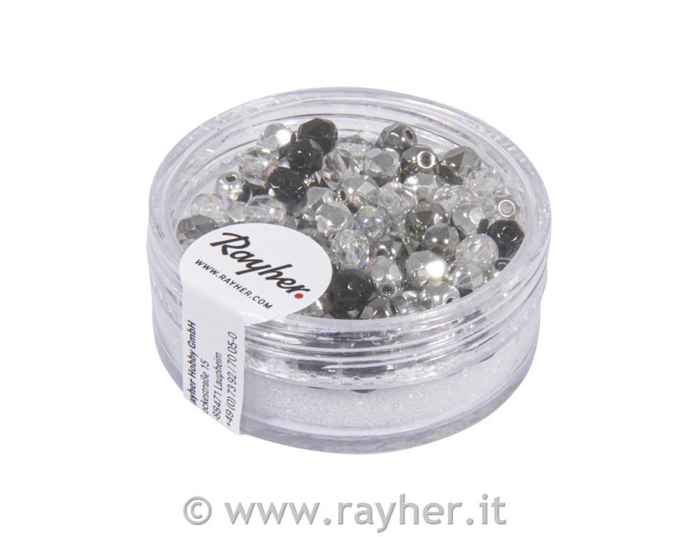 Steklene perle, brušene, 4mm, kristal, 100 kosov