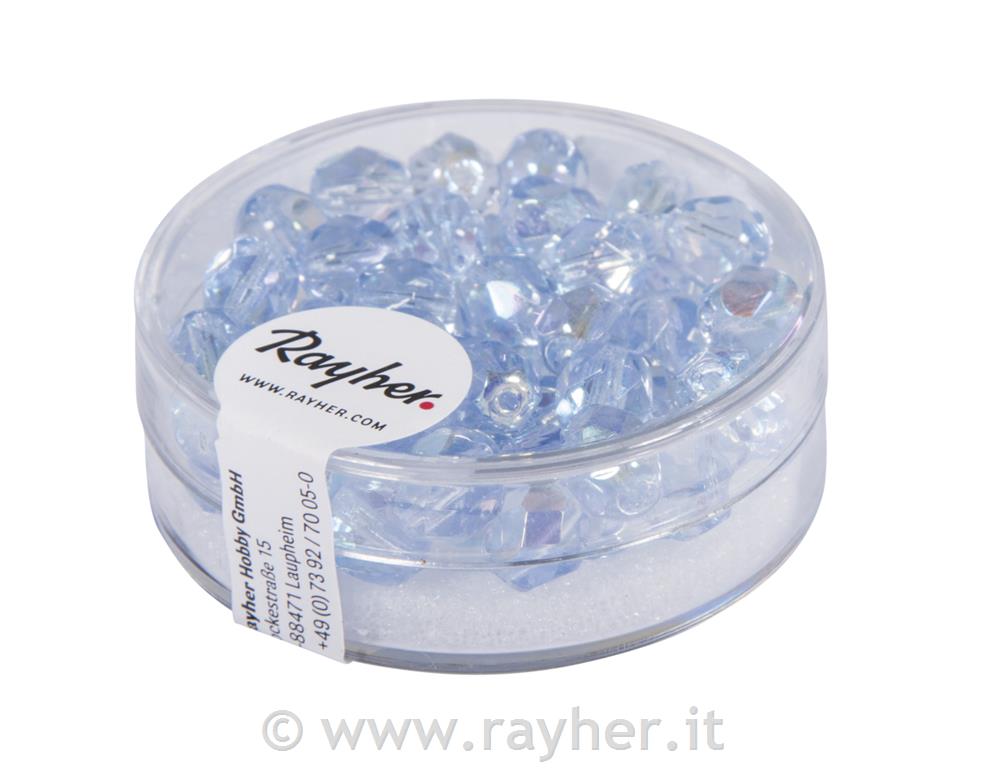 Perle brušeno steklo, 6 mm o, aquamarine, 50 kom.