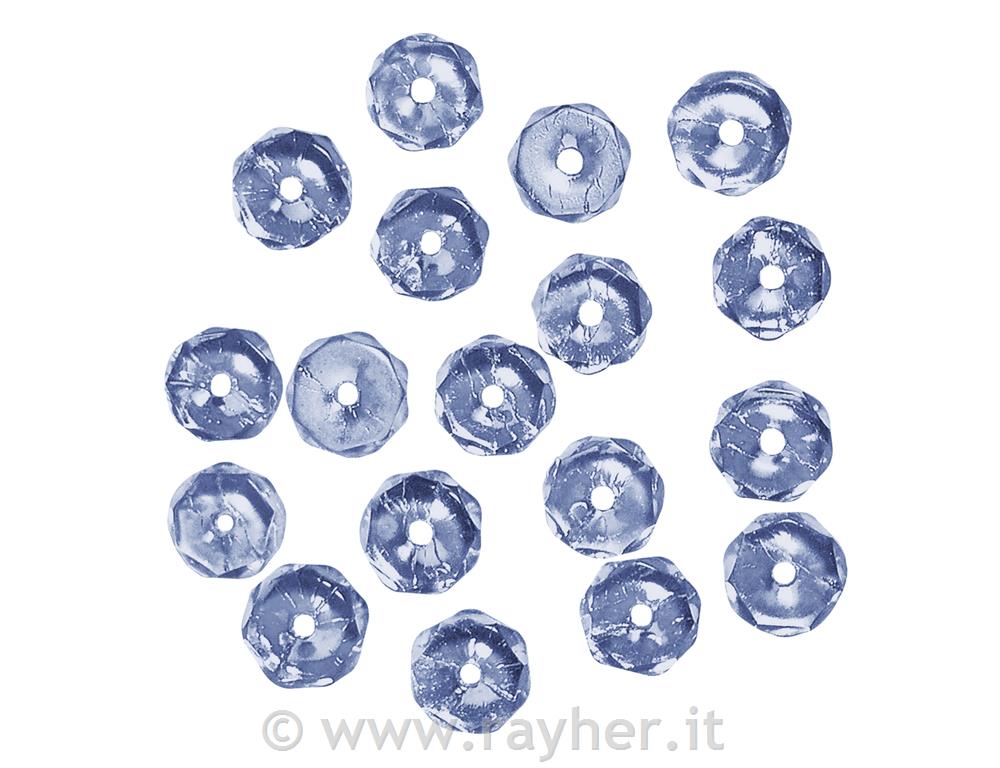 Perle brušeno steklo, 6 mm o, aquamarine, 50 kom.