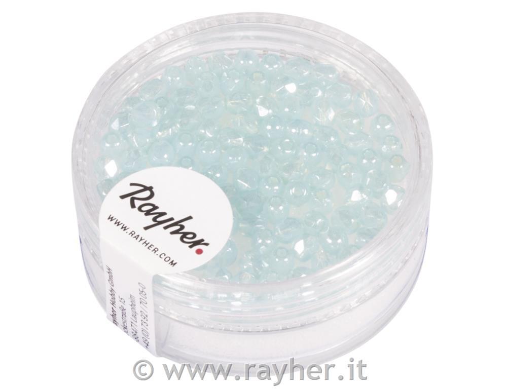 Glass crystal bead, 3mm o, aqua opaque,box 100 pcs.