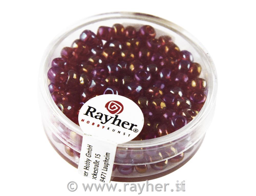 Perle, 4 mm o, s srebrno sredino, rubin, 17 g