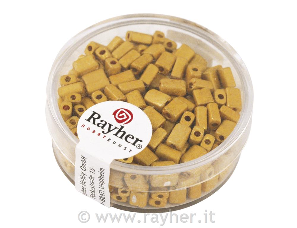 Perle metalic, pravokotnik, zlato rumene, 5x3,5 mm, 17g