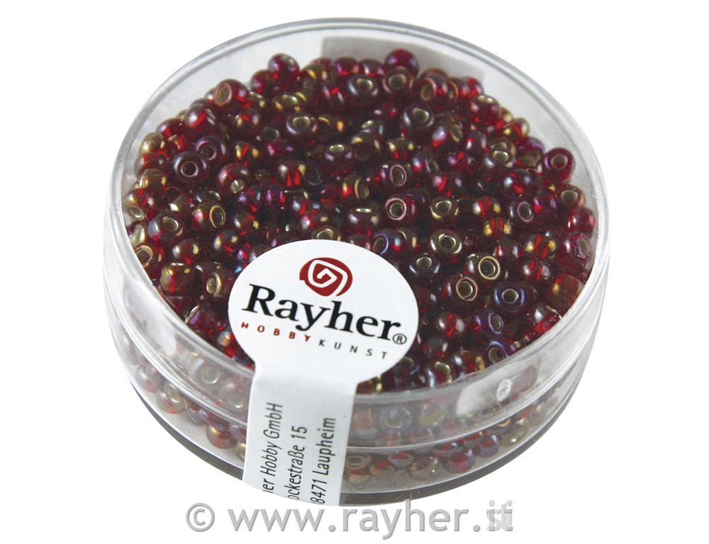 Perle mavrične s srebrno sredino, o 2,6 mm, rdeče, 17g