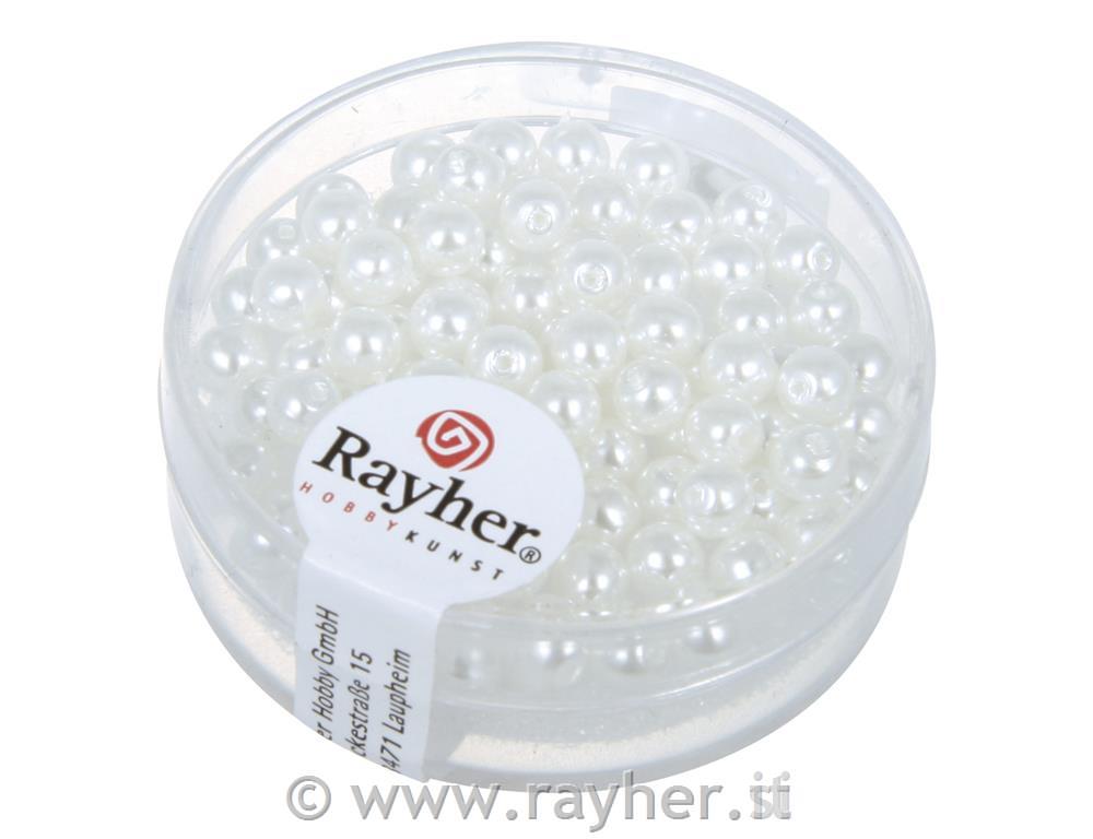 Perle steklene "Renaissance", snežno bele, o 4 mm, 85 kom.
