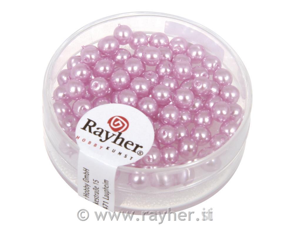 Perle cerate-vetro rinasciment., 4 mm oscatola 85 pzorchidea