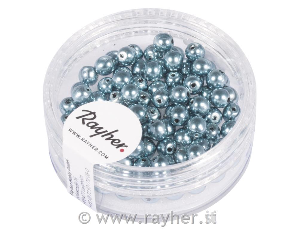 Perle cerate vetro rinascimentali, 4mm o, acqua, scatolina 85pz