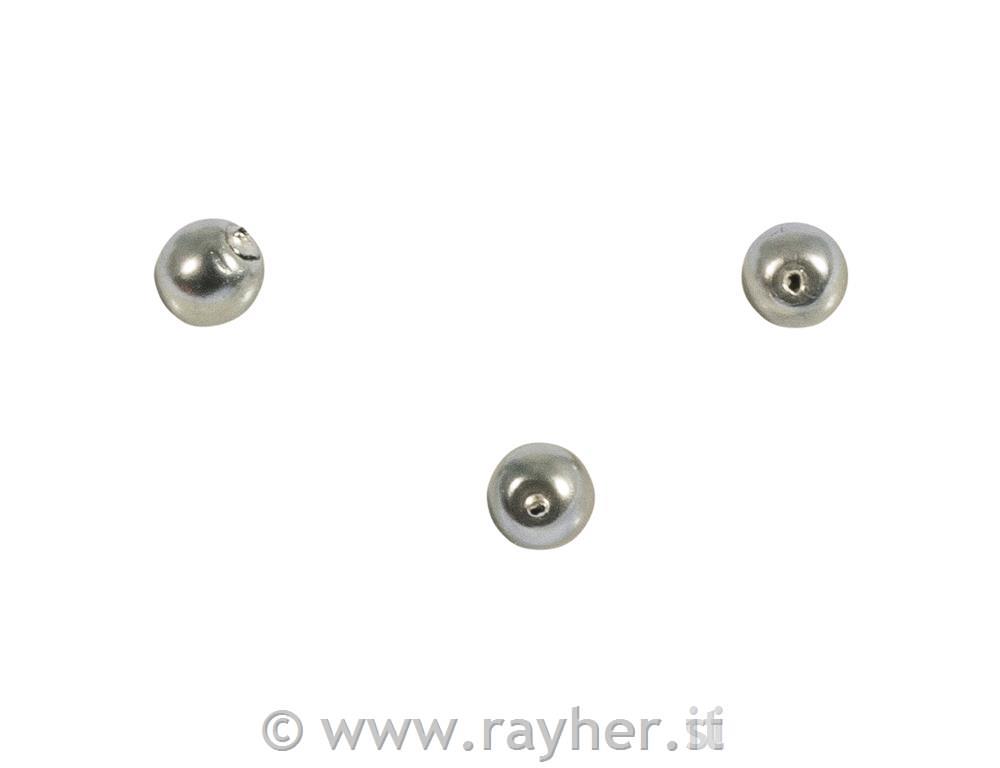 Perle cerate vetro rinascimentali, 4mm o, argento antico, scatolina 85pz