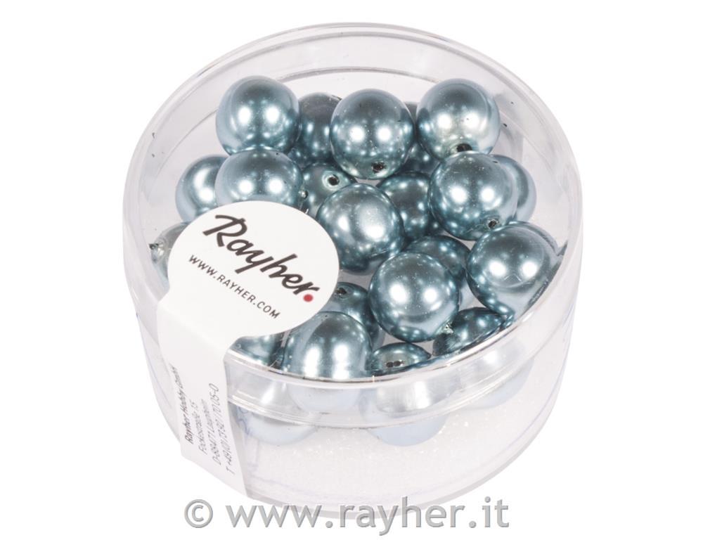 Perle steklene Renaissance, 8mm, modre, 25 kos