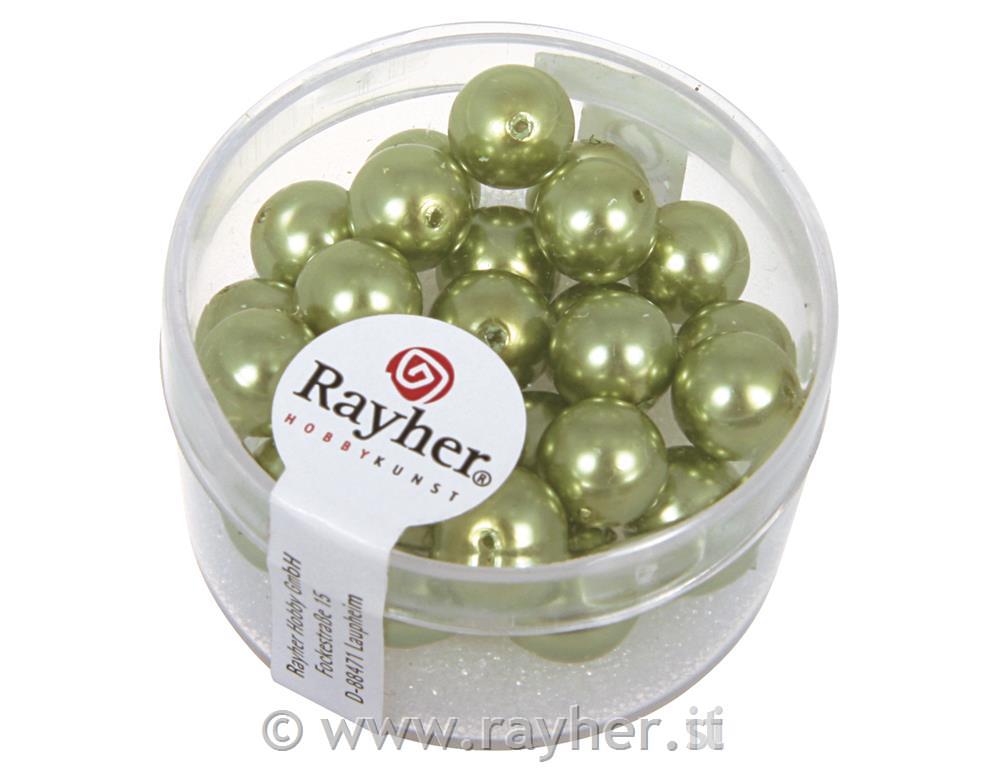 Perle cerate-vetro rinasciment., 8 mm oscatola 25 pzgiada