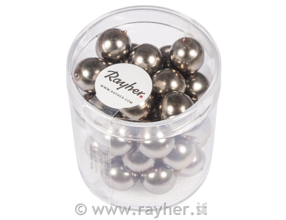 Renaissance glass wax beads, 10mm o, taupe, box 35pcs