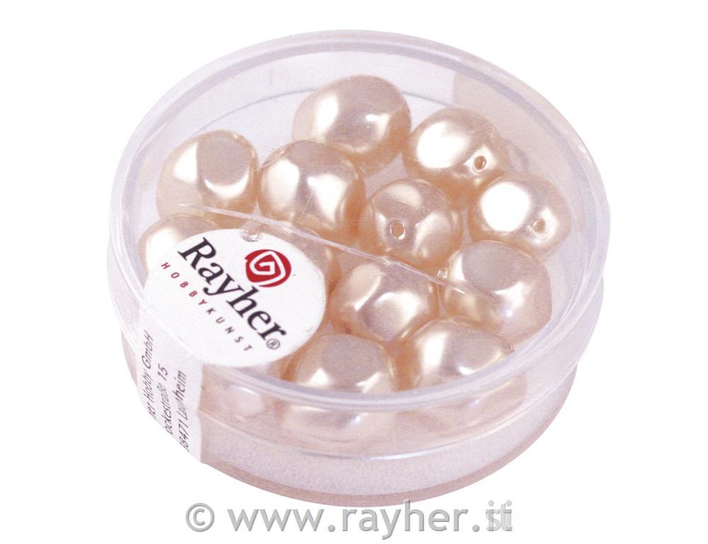 Renaissance bead, shell pink, 9 mm, box