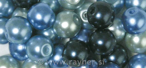 Perle steklene "Renaissance", turkizne mešane, 10 mm, 32 kom