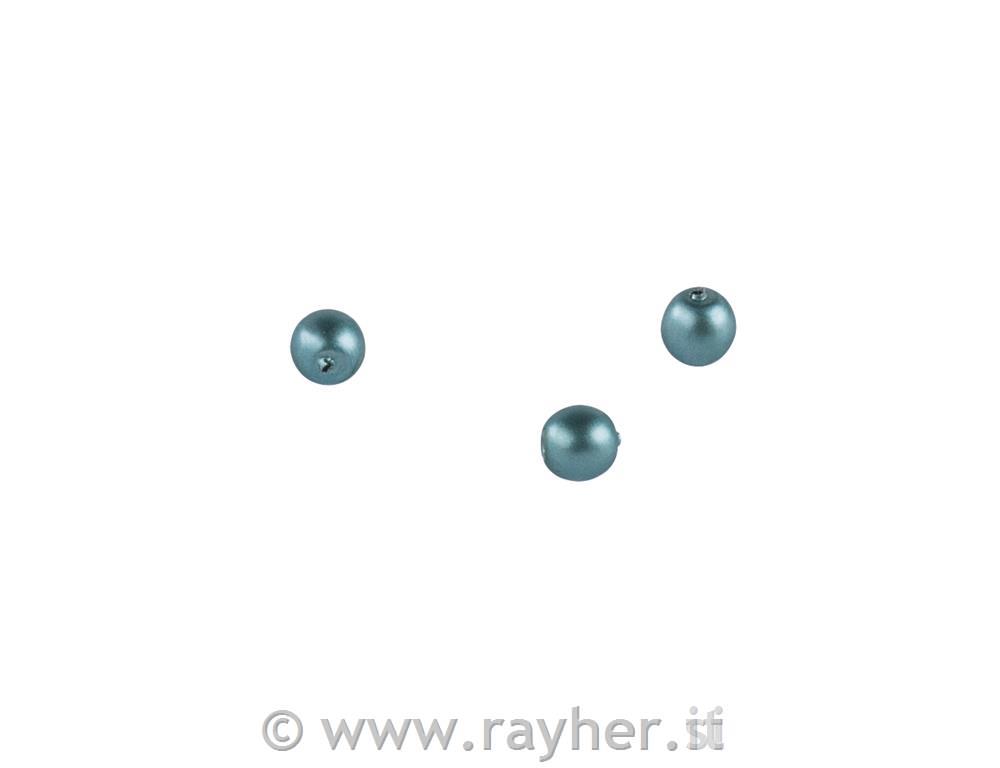 Renaissance glass wax beads, matt, 4mm o, blue green, box 85pcs