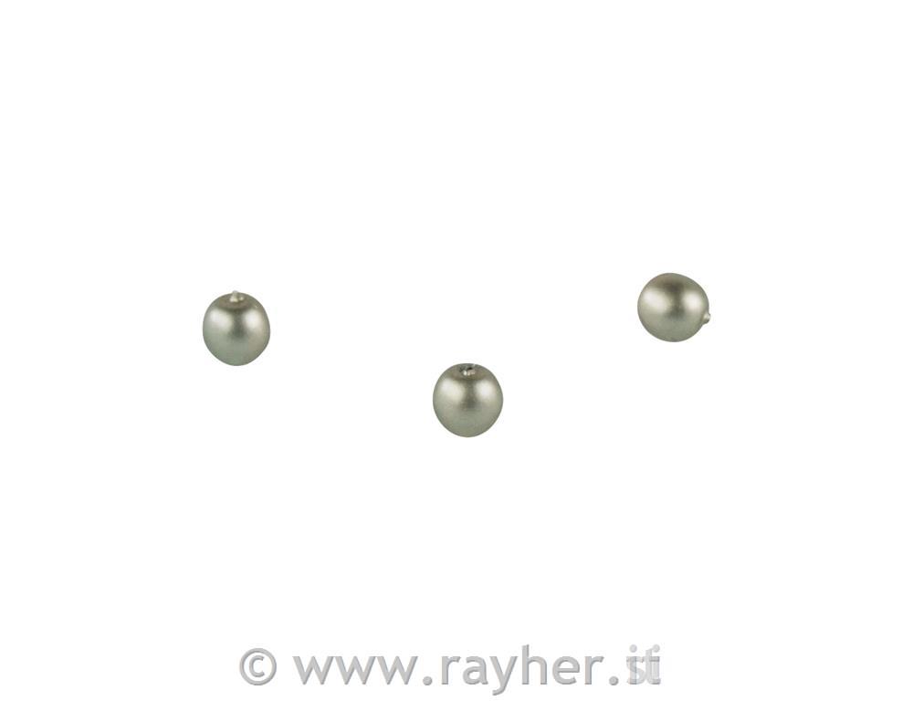 Perle steklene Renaissance mat, 4mm, srebrno olivne, 85 kos