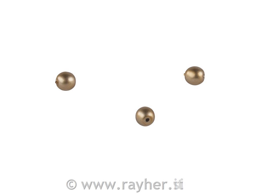 Perle cerate vetro rinasciment., opache,, oro, scatolina 85pz