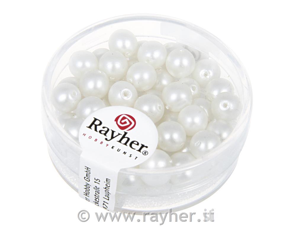 Renaissance Glass wax beads, matt, snoww