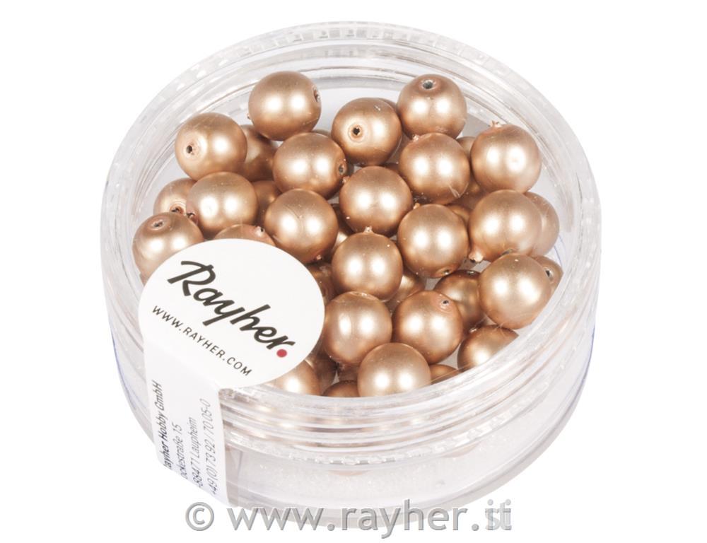 Renaissance glass wax beads, matt, 6mm o, antique pink, box 45pcs