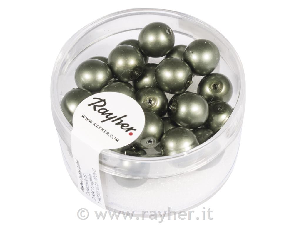 Perle steklene Renaissance mat, 8mm, rjave, 25 kos