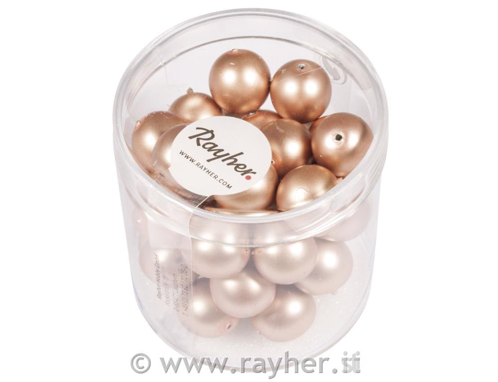 Renaissance glass wax beads, matt,10mm o, antique pink, box 35pcs