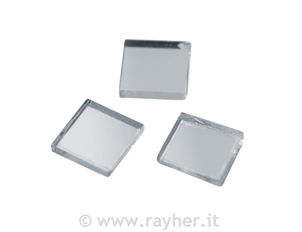 Tessere mosaico a specchio1x1cm, Blister piegato ca. 60 pz/40g