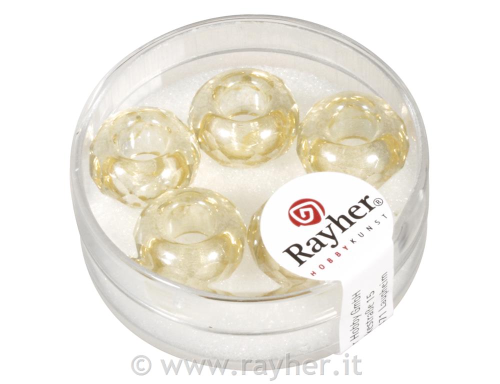 Perle steklene kristalne "MagicFlair", vanilija, 13mm o, luk