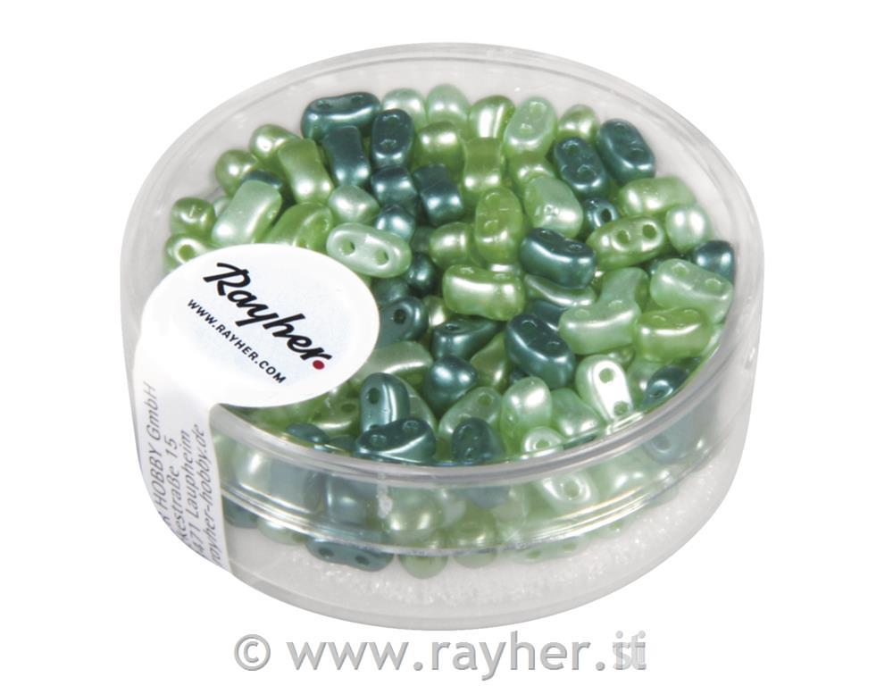 Rocailles with double hole mix waxed, gr