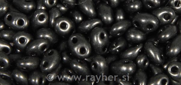 Twin-Rocailles w. double hole, slate gre