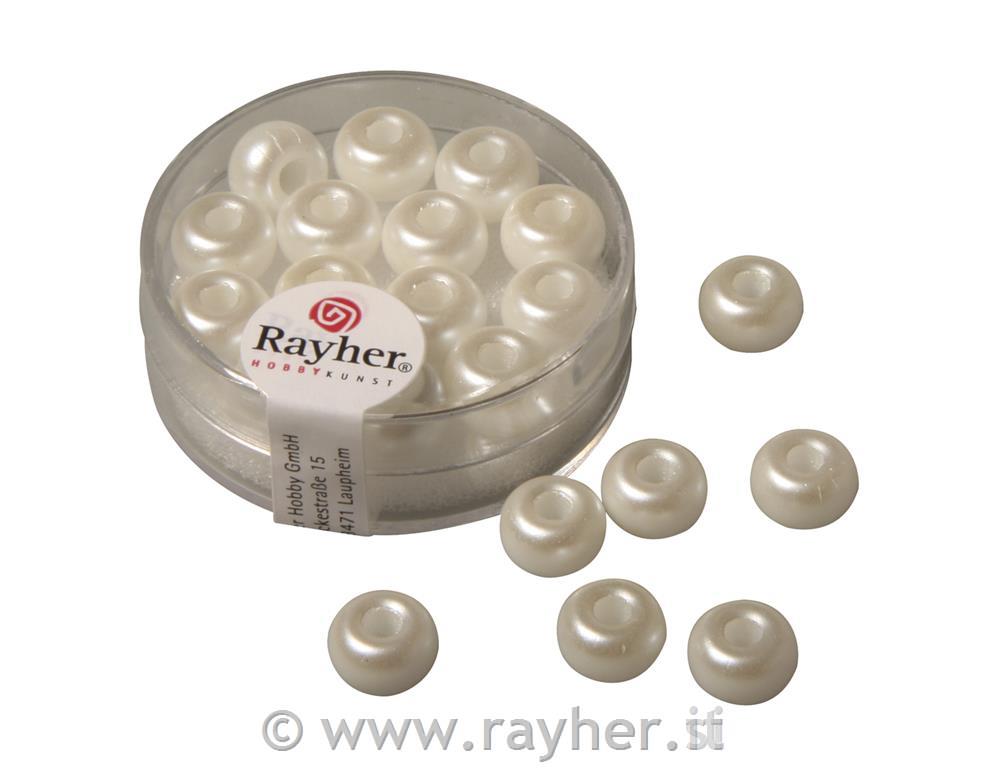 rondella vetro a foro gr., cerato, 9mmoforo o 3mm, scatola 14pzbianco