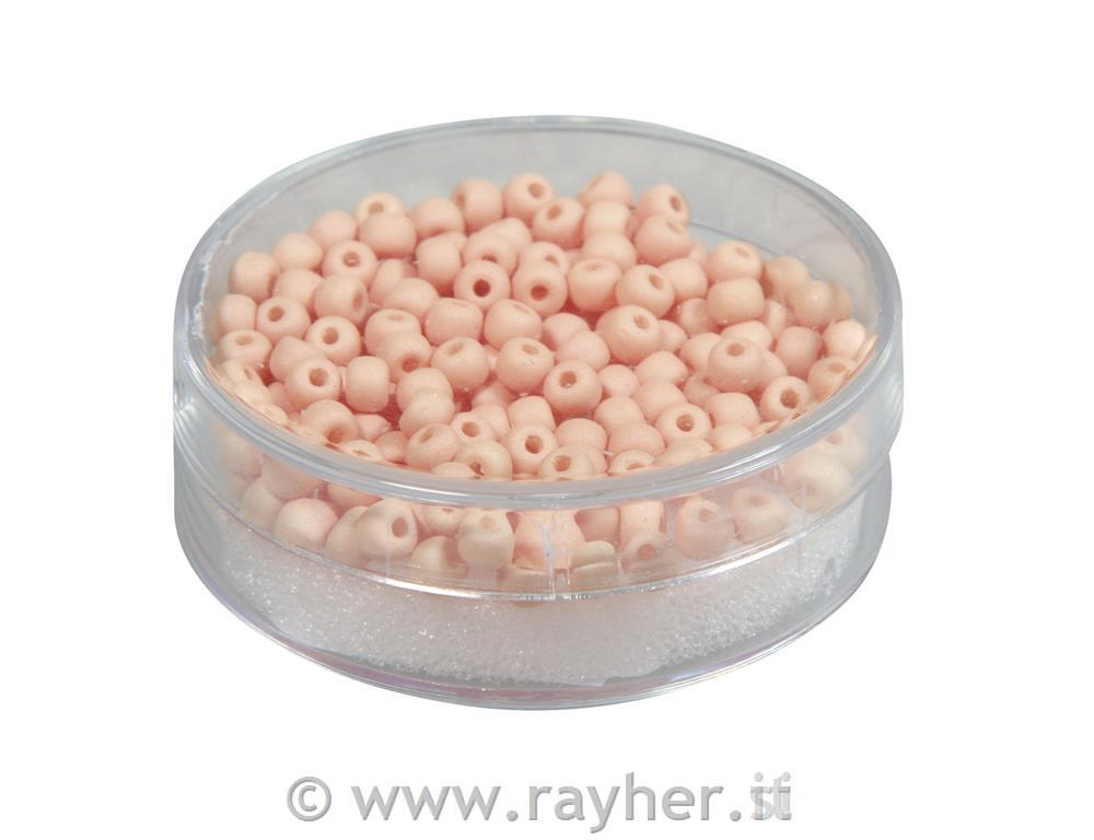 Silk-Bead glass Rocailles, 4mm o, aprico