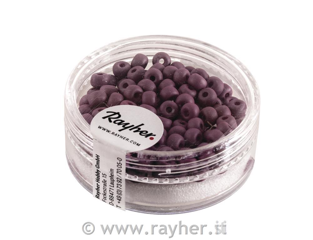 Silk-Bead glass Rocailles, 4mm o, bordea