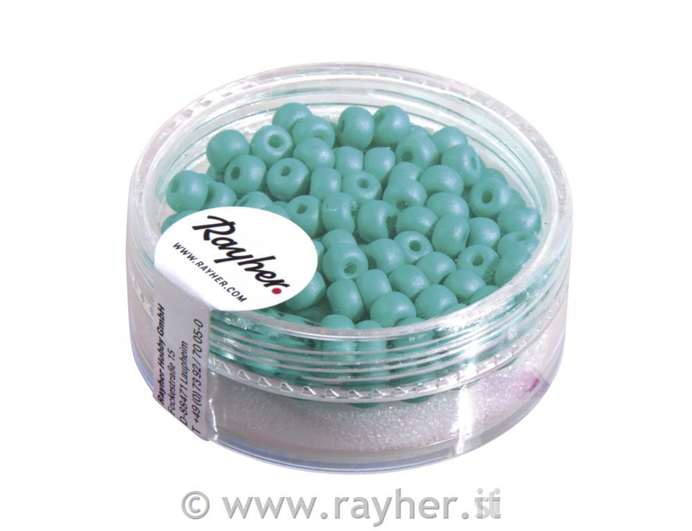 Perle svilene, steklene, 4mm, zelene, 120kos