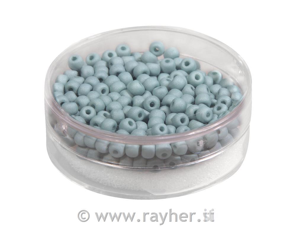 Perle svilene, steklene, 4mm,petrol,120kos