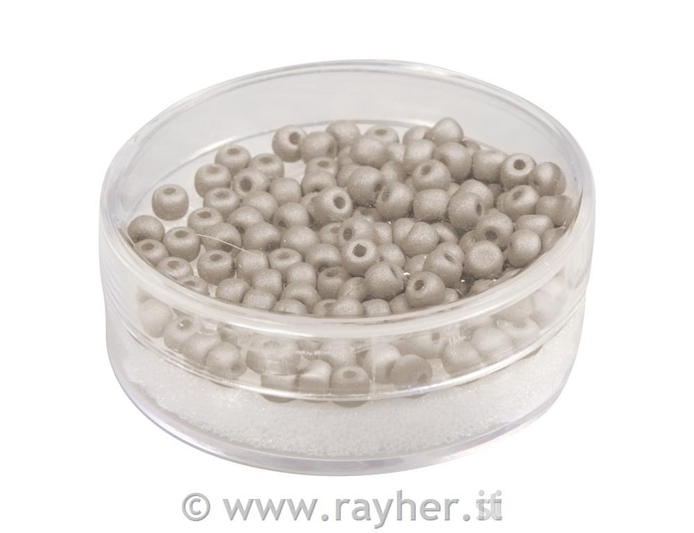 Perle svilene, steklene, 4mm,tem.bež,120kos